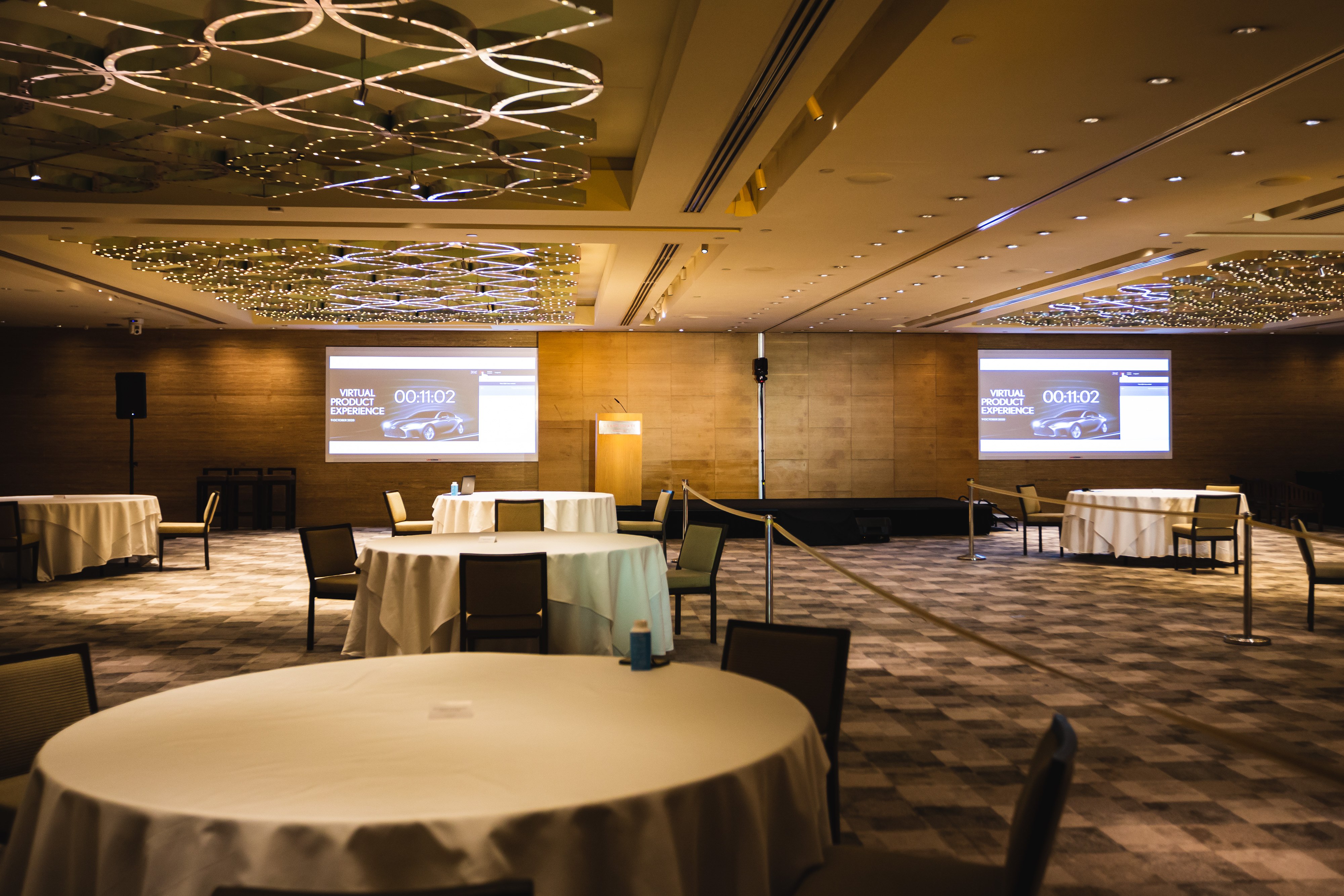 Room set up for BCD M&E's Hybrid Event Showcase | Global agency, BCD Meetings & Events