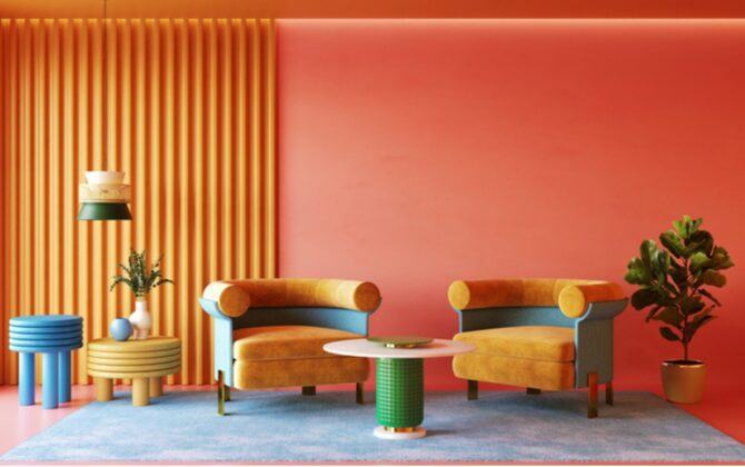 colourful arm chairs