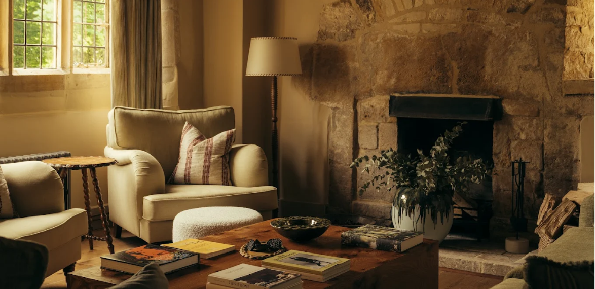 Sitting room with armchair and lamp